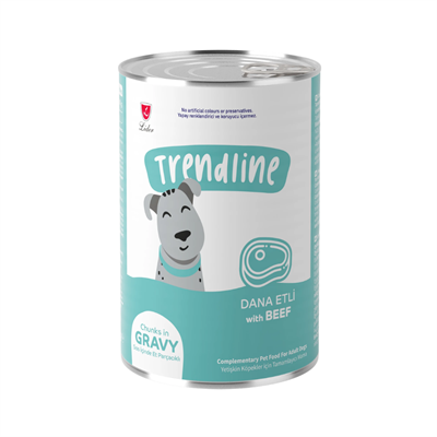 Trendline Sos İçerisinde Et Parçacıklı Dana Etli Yetişkin Köpek Konservesi 400 gr