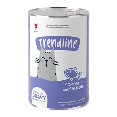 Trendline Sos İçerisinde Et Parçacıklı Somonlu Yetişkin Kedi Konservesi 400 gr