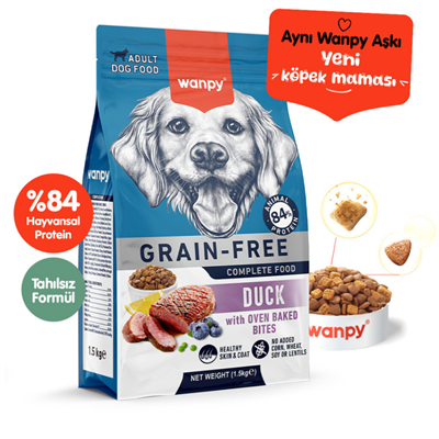 Wanpy Sığır Etli Tahılsız Yetişkin Köpek Maması 1,5kg