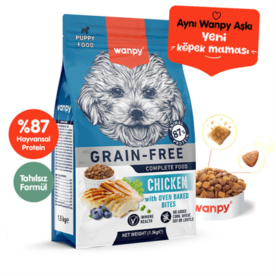 Wanpy Tavuklu Tahılsız Yavru Köpek Maması 1,5kg