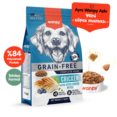 Wanpy Tavuklu Tahılsız Yetişkin Köpek Maması 1,5kg