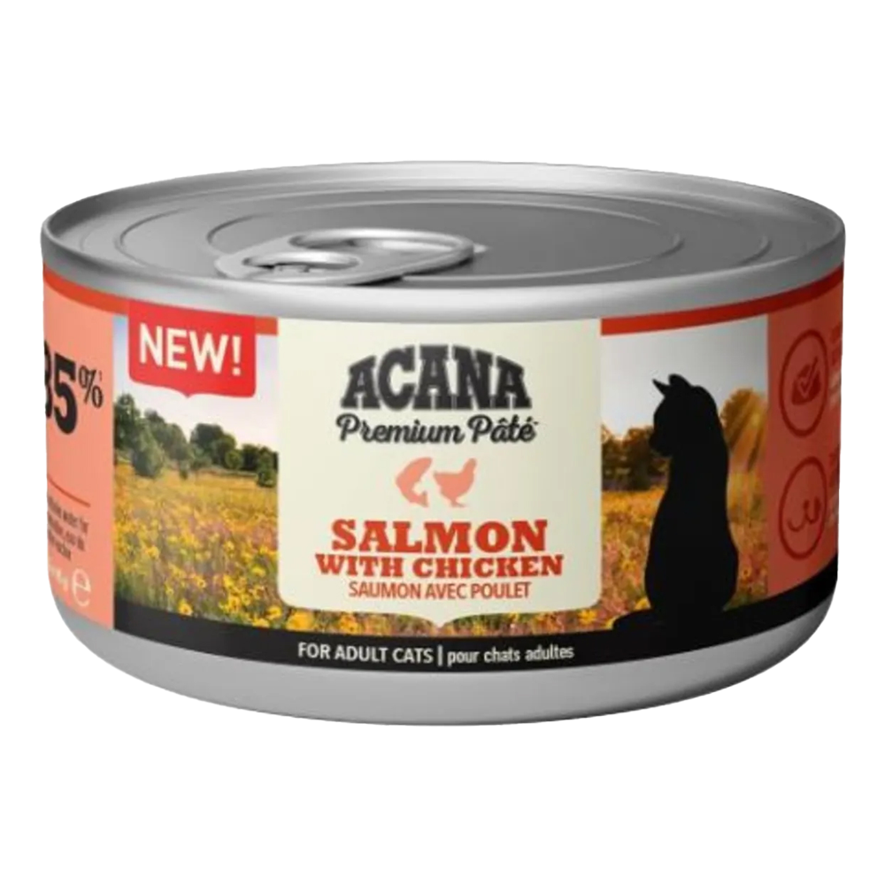 Acana Premium Pate Somon Balıklı ve Tavuklu Ezme Yetişkin Kedi Konservesi 85gr
