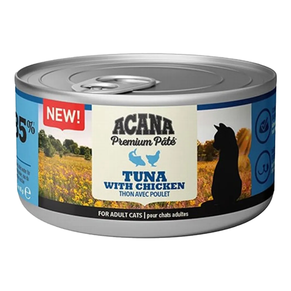 Acana Premium Pate Ton Balıklı ve Tavuklu Ezme Yetişkin Kedi Konservesi 85gr