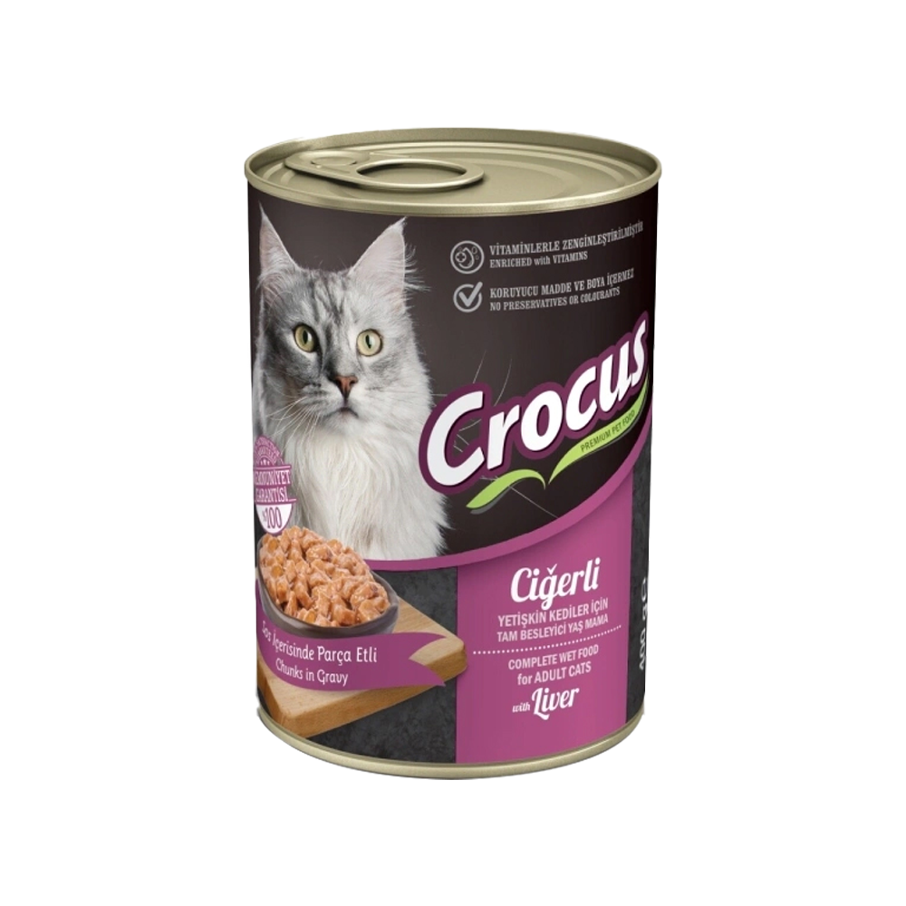 Crocus Sos İçinde Parça Ciğerli Yetişkin Kedi Konservesi 400gr
