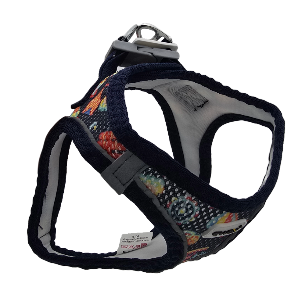 Ewox Air Mesh Lunapark Desenli Göğüs Tasması M