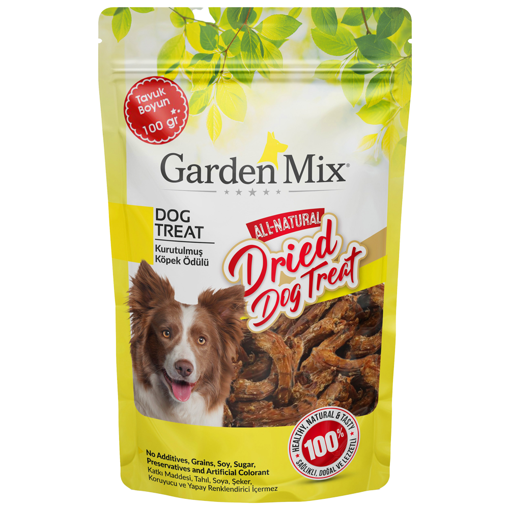 Garden Mix Kurutulmuş Tavuk Boyun Köpek Ödül Maması 100gr