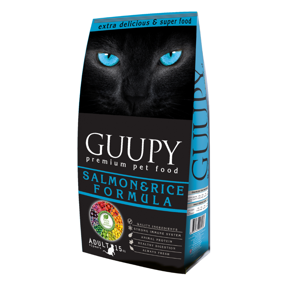 Guupy Somonlu Kedi Maması 15 Kg