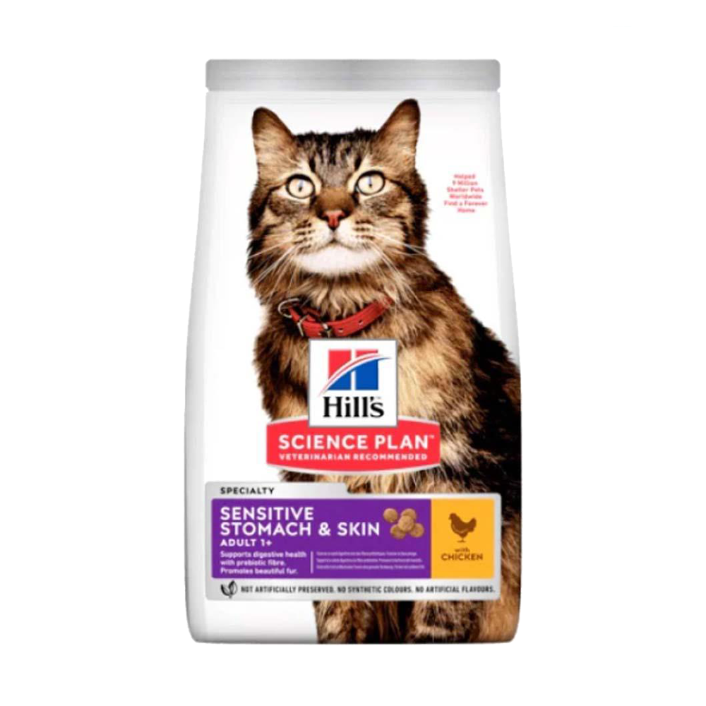 Hill's Science Plan Sensitive Stomach & Skin Tavuklu Yetişkin Kedi Maması 1,5kg