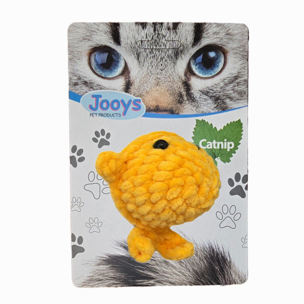 Jooys Catnip'li Kadife Balık Kedi Oyuncağı Pembe Sarı