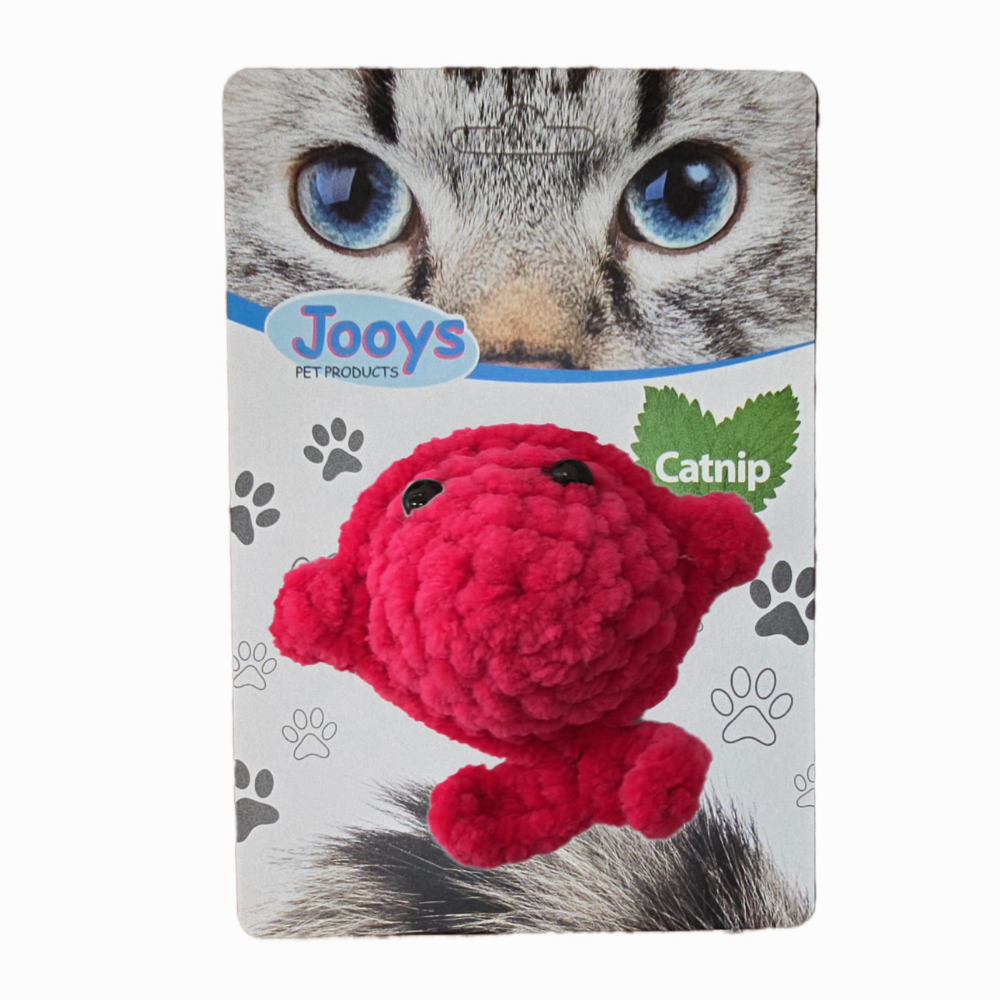 Jooys Catnip'li Kadife Balık Kedi Oyuncağı Pembe