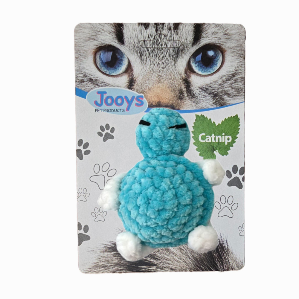 Jooys Catnip'li Kadife Kaplumbağa Kedi Oyuncağı Turkuaz