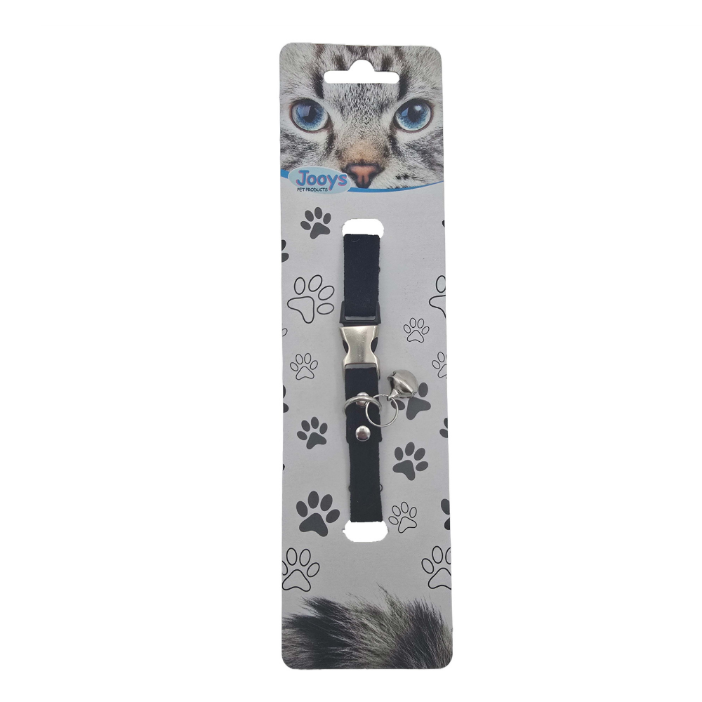 Jooys Kadife Zilli Kedi Boyun Tasması Siyah