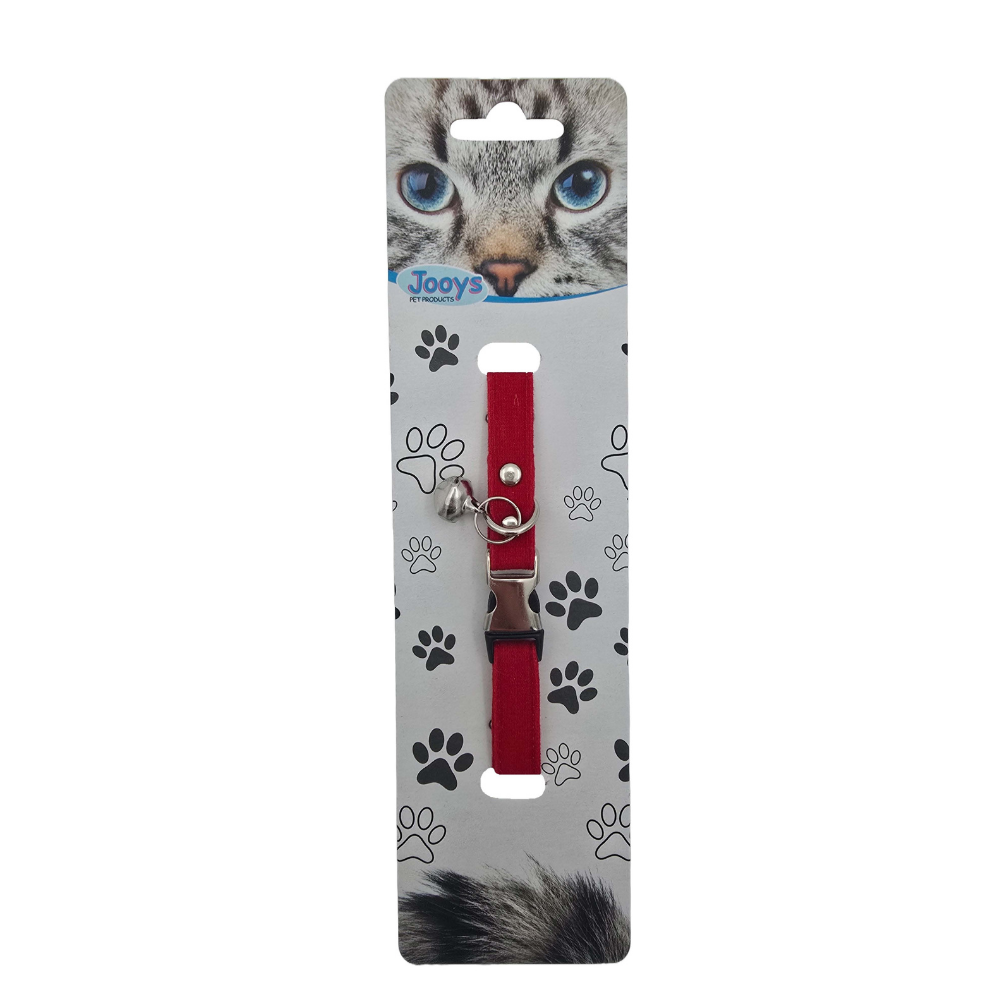 Jooys Kadife Zilli Kedi Boyun Tasması Kırmızı