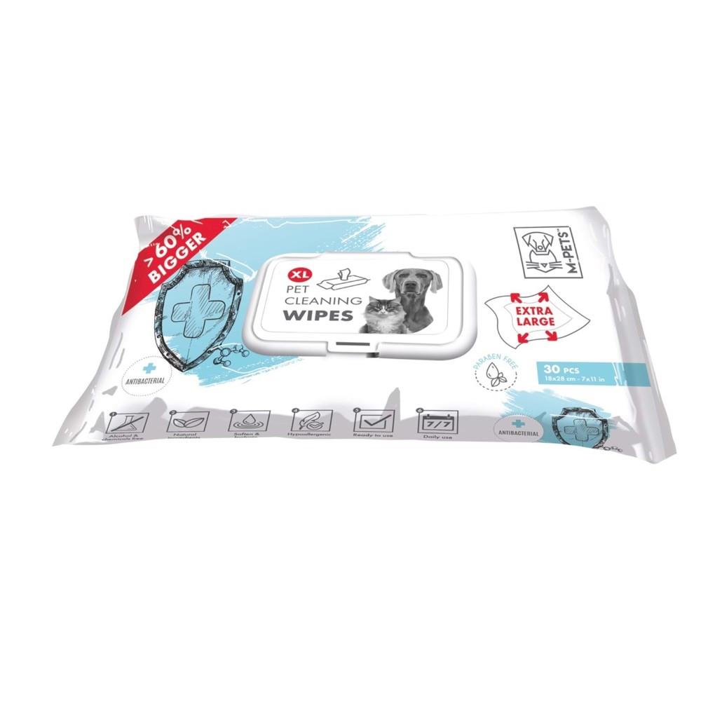 M-Pets Antibakteriyel Kedi ve Köpekler İçin Islak Mendil 30'lu XL