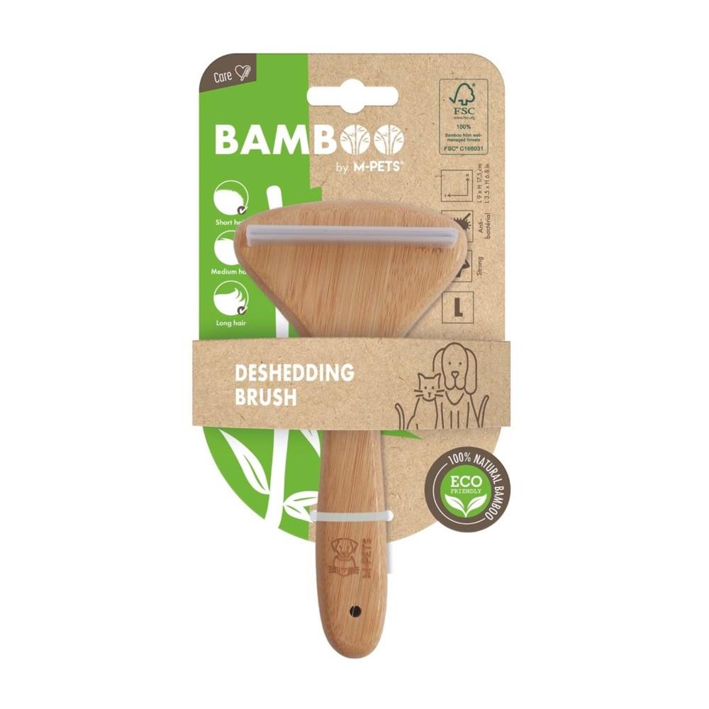 M-Pets Furminator Tüy Dökülmesini Azaltan Bambu Fırça L