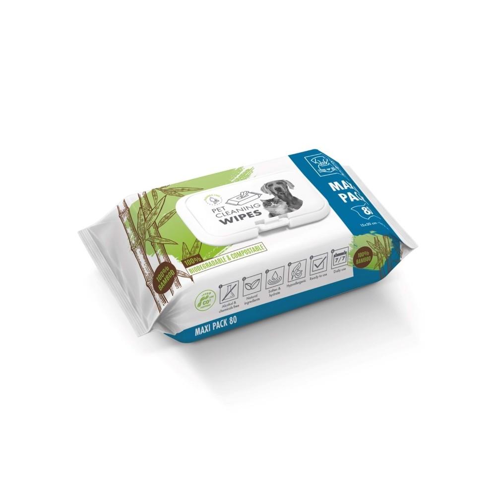 M-Pets Bambu Kedi ve Köpek için Islak Mendil 80'li