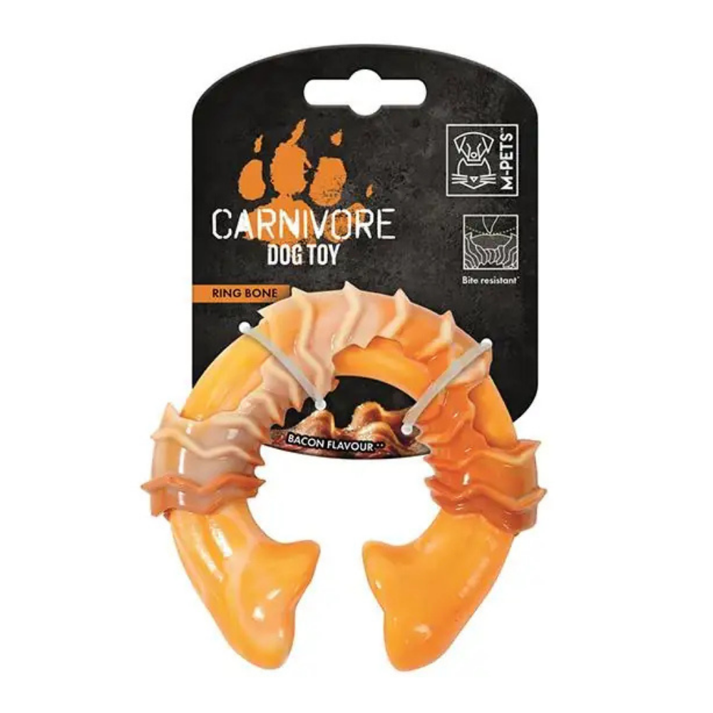 M-Pets Carnivore Ring Bone Köpek Oyun Kemiği Pastırma Aromalı Sarı