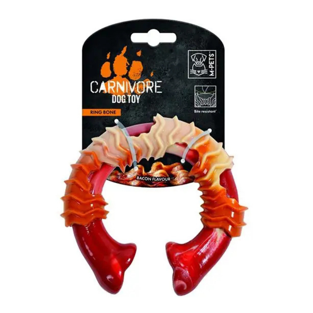 M-Pets Carnivore Ring Bone Köpek Oyun Kemiği Pastırma Aromalı Kırmızı