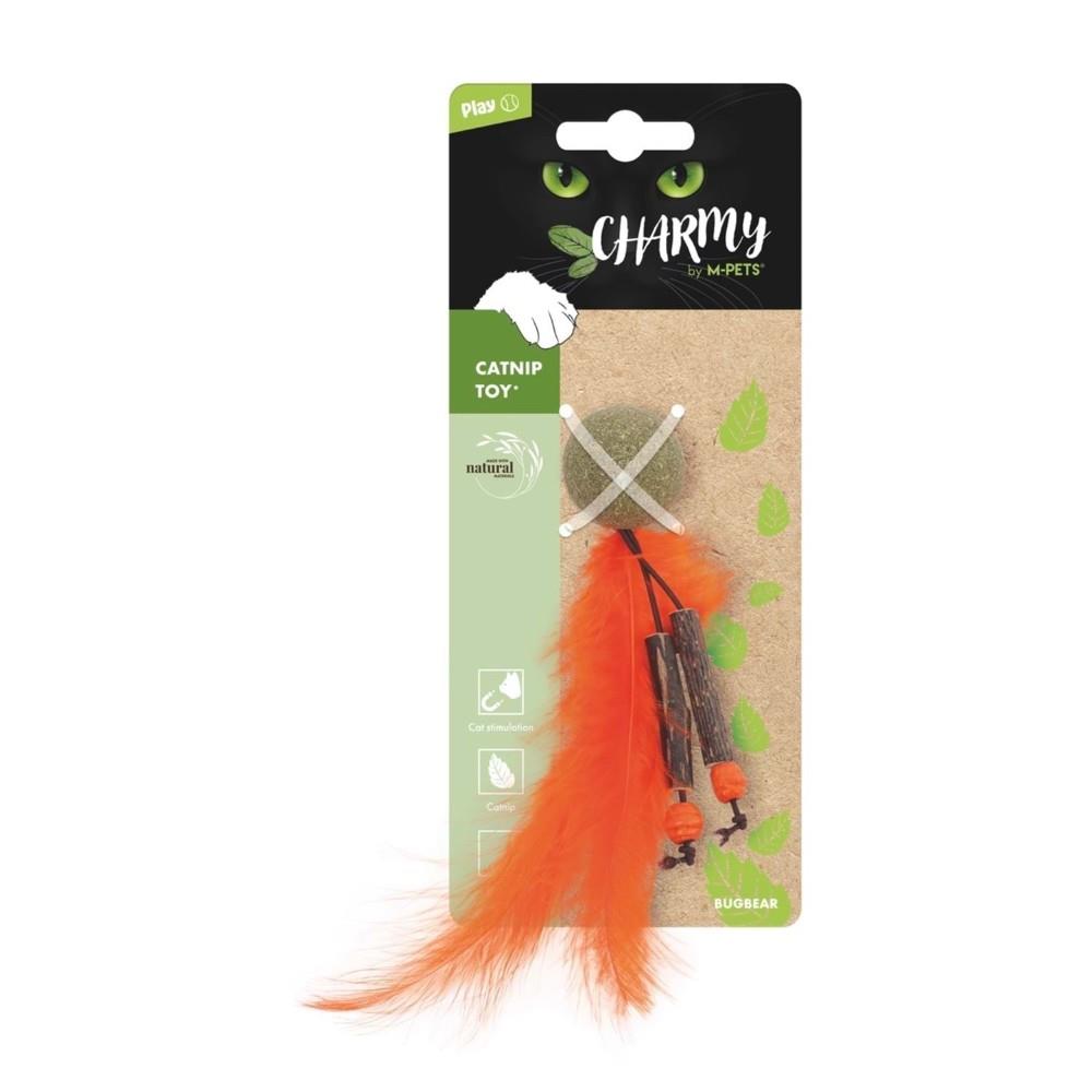 M-Pets Kedi Otlu Tüylü Top Kedi Oyuncağı 11.5cm Turuncu