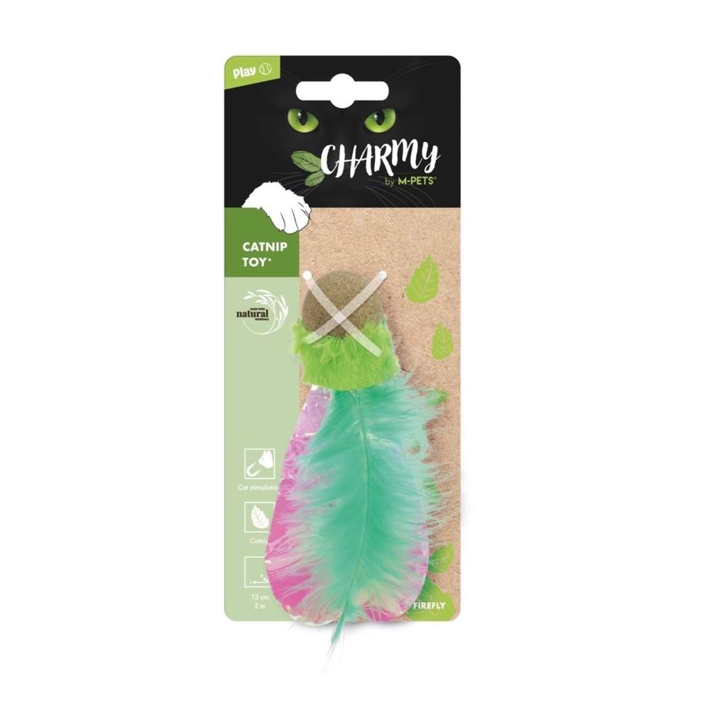 M-Pets Kedi Otlu Tüylü Top Kedi Oyuncağı 13cm Yeşil