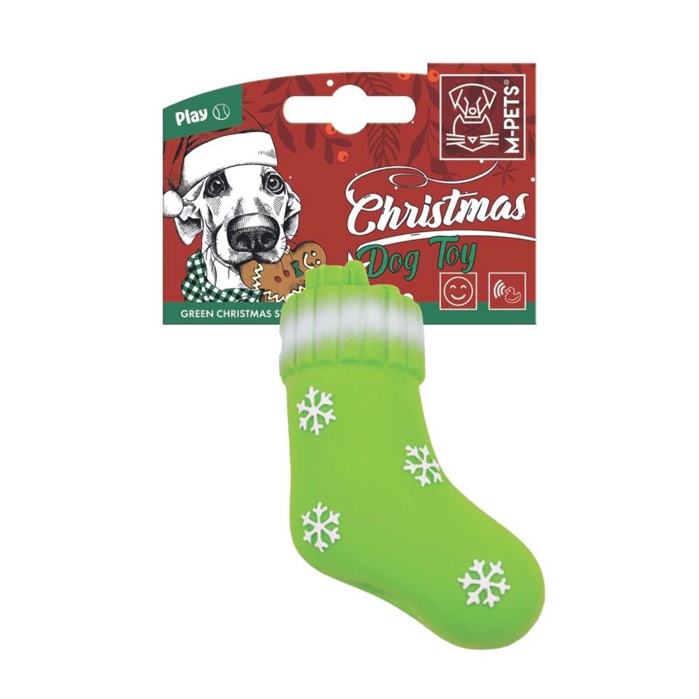 M-Pets Christmas Çorap Köpek Oyuncağı 13x6.5x4 cm Yeşil