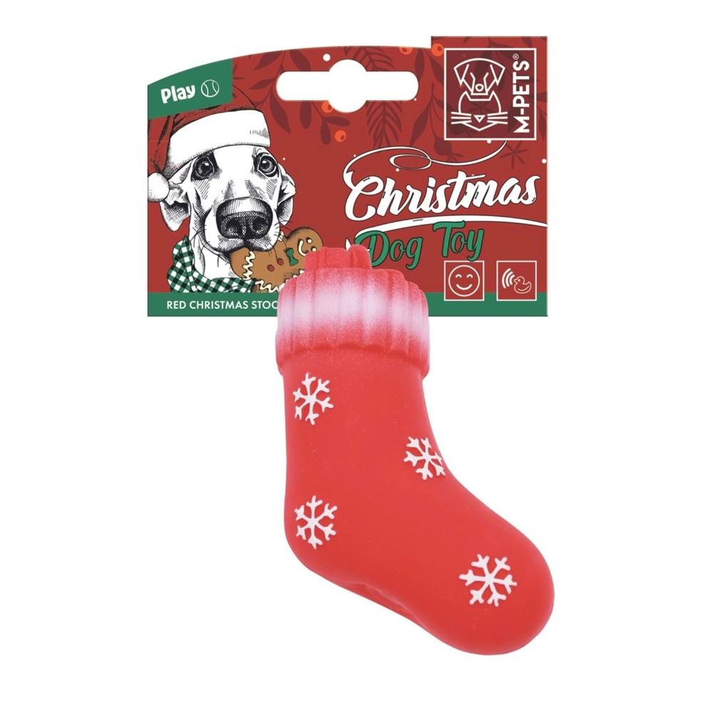 M-Pets Christmas Çorap Köpek Oyuncağı 13x6.5x4 cm Kırmızı