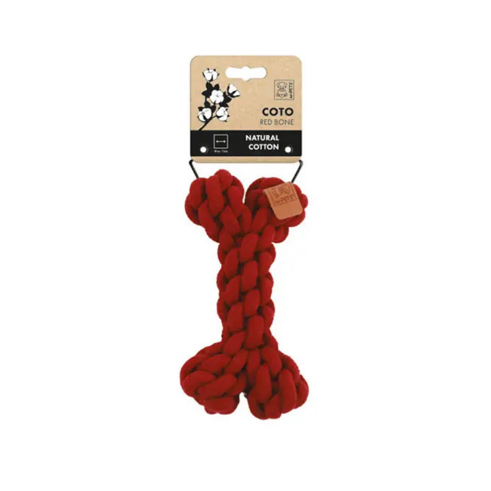 M-Pets Coto Bone Örgü Kemik Köpek Oyuncağı Kırmızı 19 cm