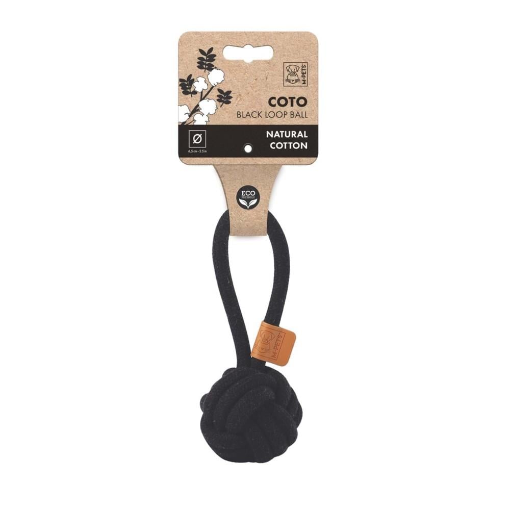 M-Pets Coto Çekmeli Örgü Top Köpek Oyuncağı 6.5 cm Siyah