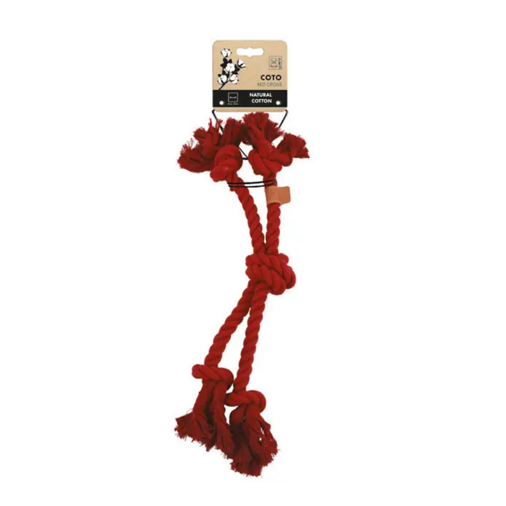 M-Pets Coto Cross Örgü Köpek Oyuncağı Kırmızı 60 cm