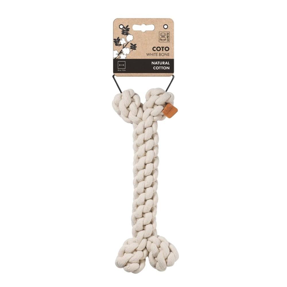 M-Pets Coto Örgü Kemik Köpek Oyuncağı 30 cm Beyaz