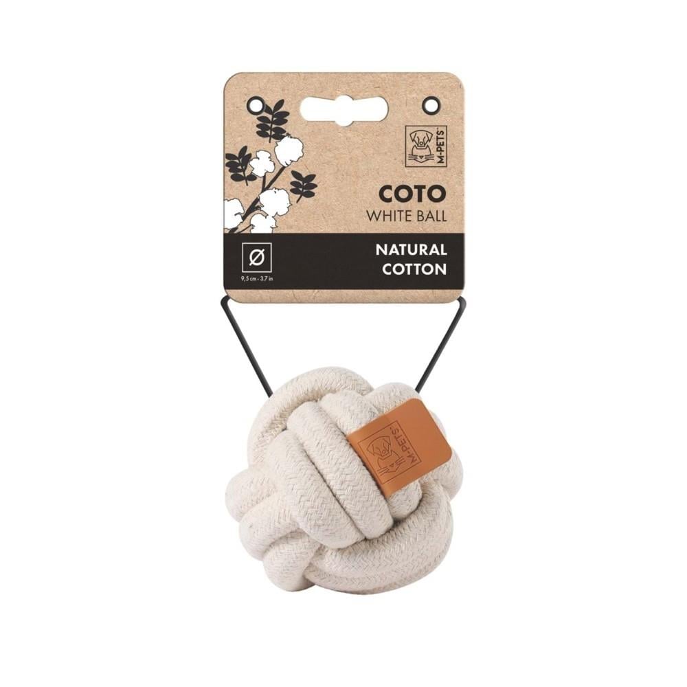 M-Pets Coto Örgü Top Köpek Oyuncağı 9.5 cm Beyaz