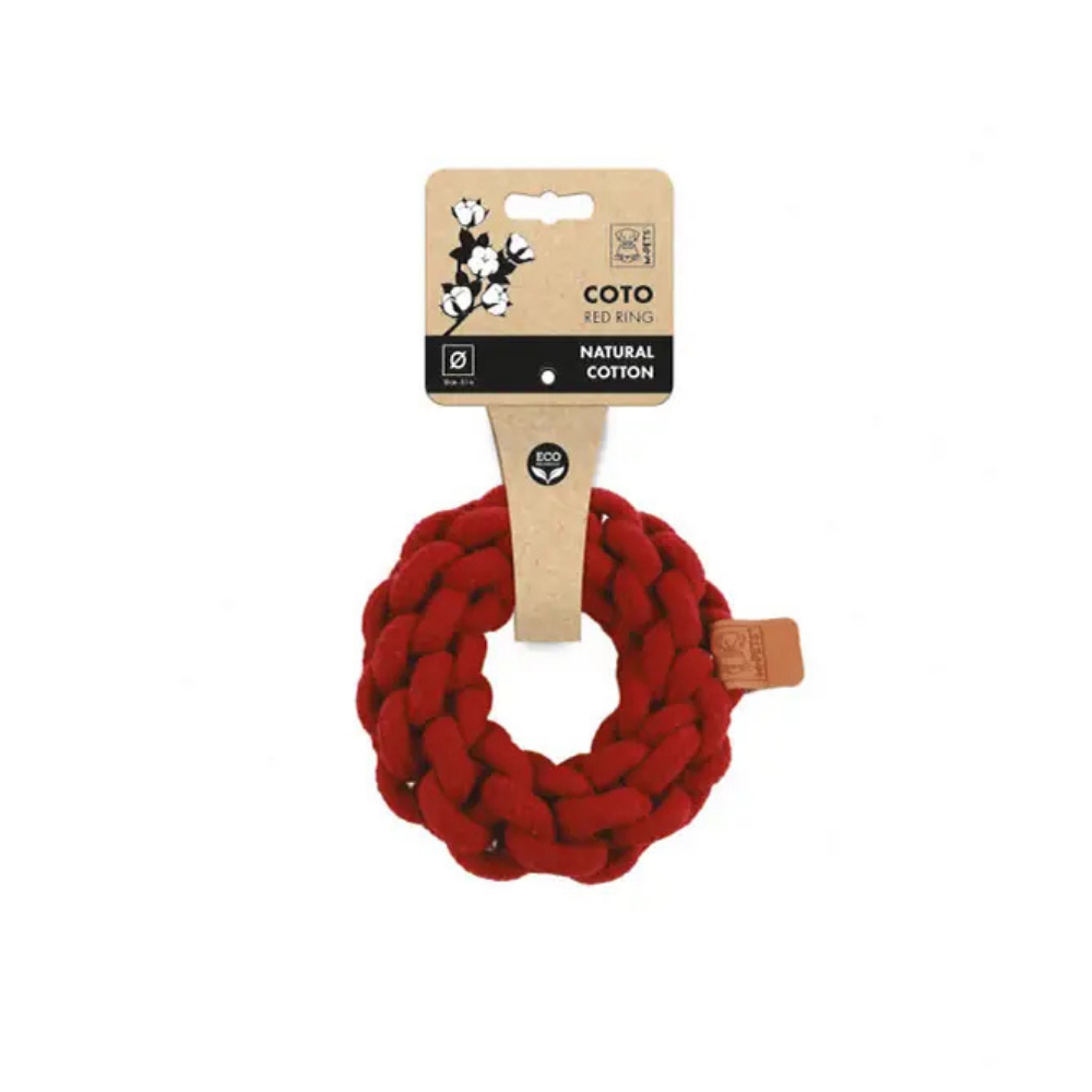 M-Pets Coto Ring Örgü Halka Köpek Oyuncağı Kırmızı 13 cm