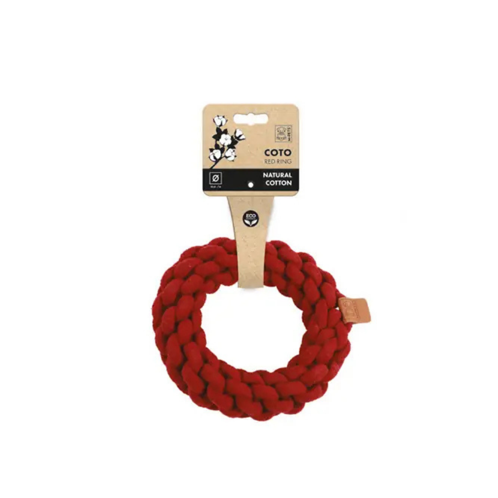 M-Pets Coto Ring Örgü Halka Köpek Oyuncağı Kırmızı 18 cm