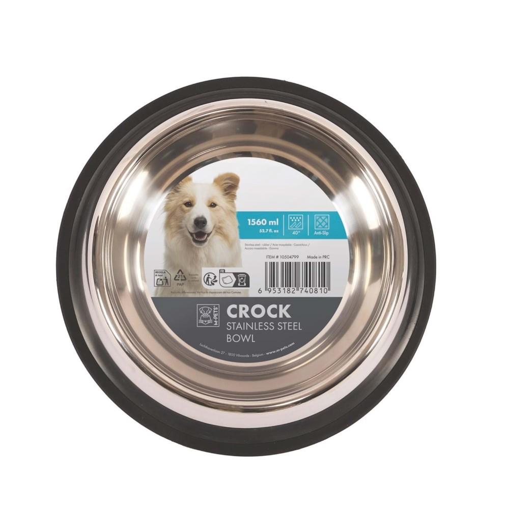 M-Pets Crock Paslanmaz Çelik Köpek Mama ve Su Kabı XL