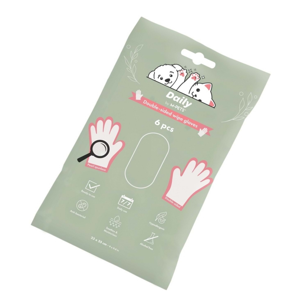 M-Pets Daily Çift Taraflı Günlük Temizleme Eldiveni (6'lı)