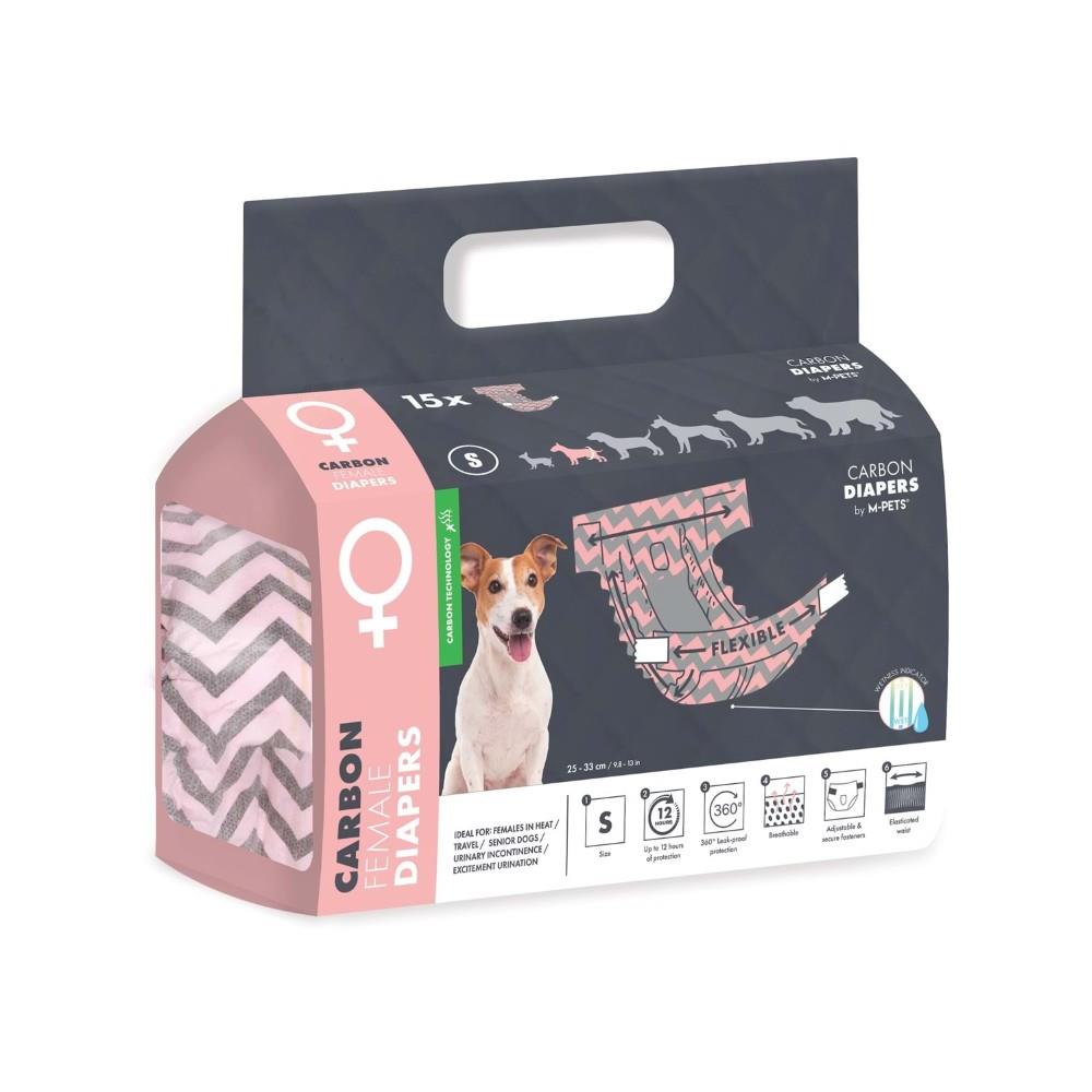 M-Pets Diapers Dişi Köpekler için Külot Bez 26x42cm 15'li S