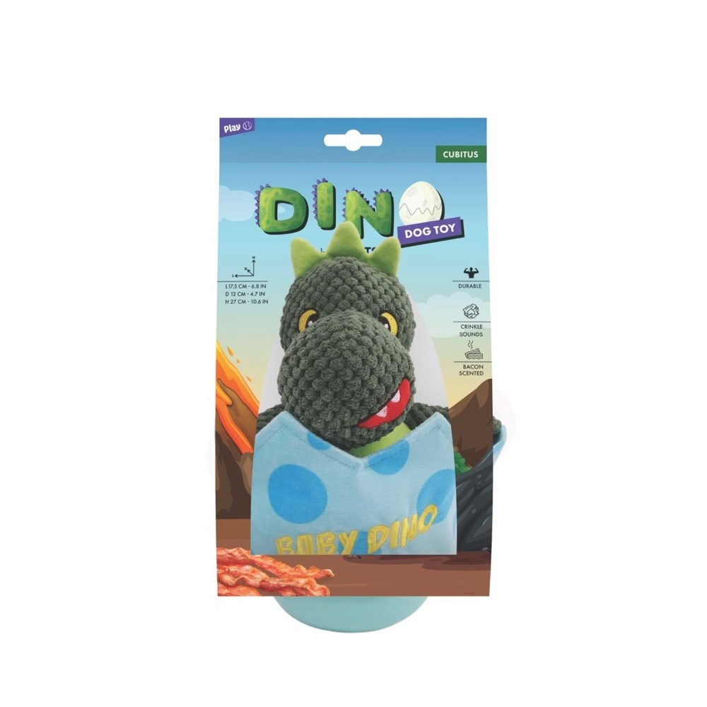 M-Pets Dino Pastırma Aromalı Köpek Oyuncağı 27x17.5x12 cm Mavi