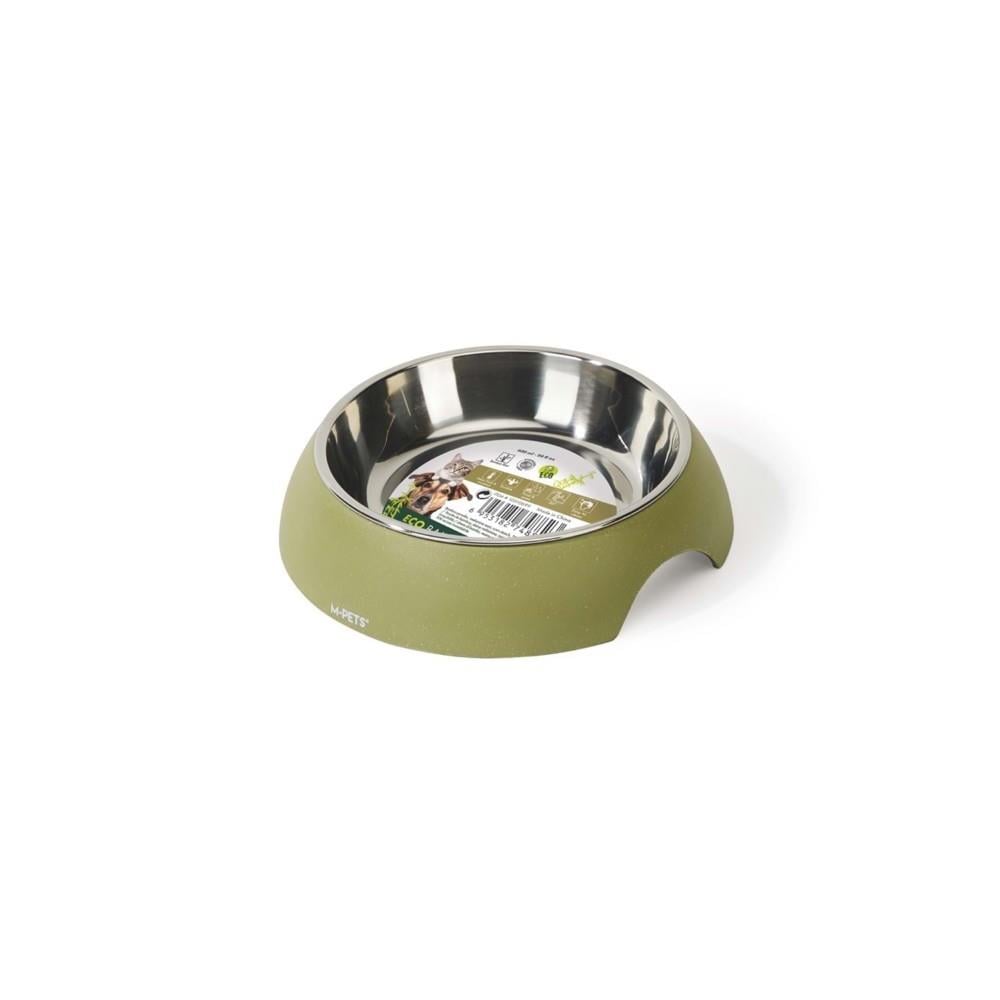 M-Pets Eco Bambu Kedi ve Köpekler için Mama ve Su Kabı 600ml Yeşil