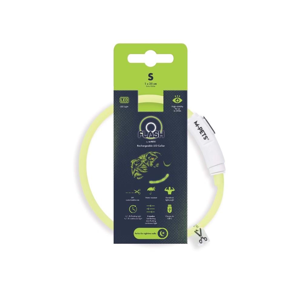 M-Pets Flash Led Köpek Boyun Tasması 35 cm Yeşil S