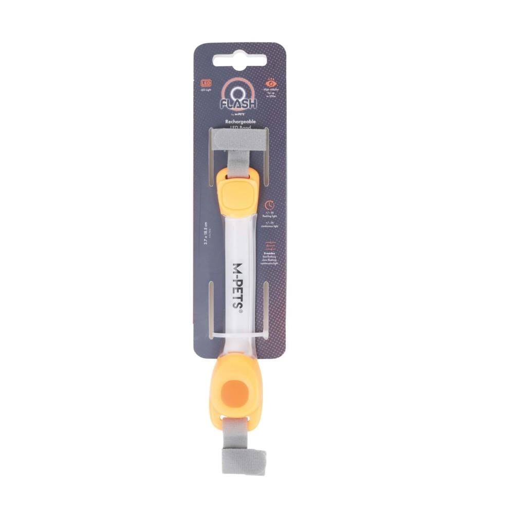 M-Pets Flash Led Köpek Kayış Bandı 3.7x18.5 cm Turuncu