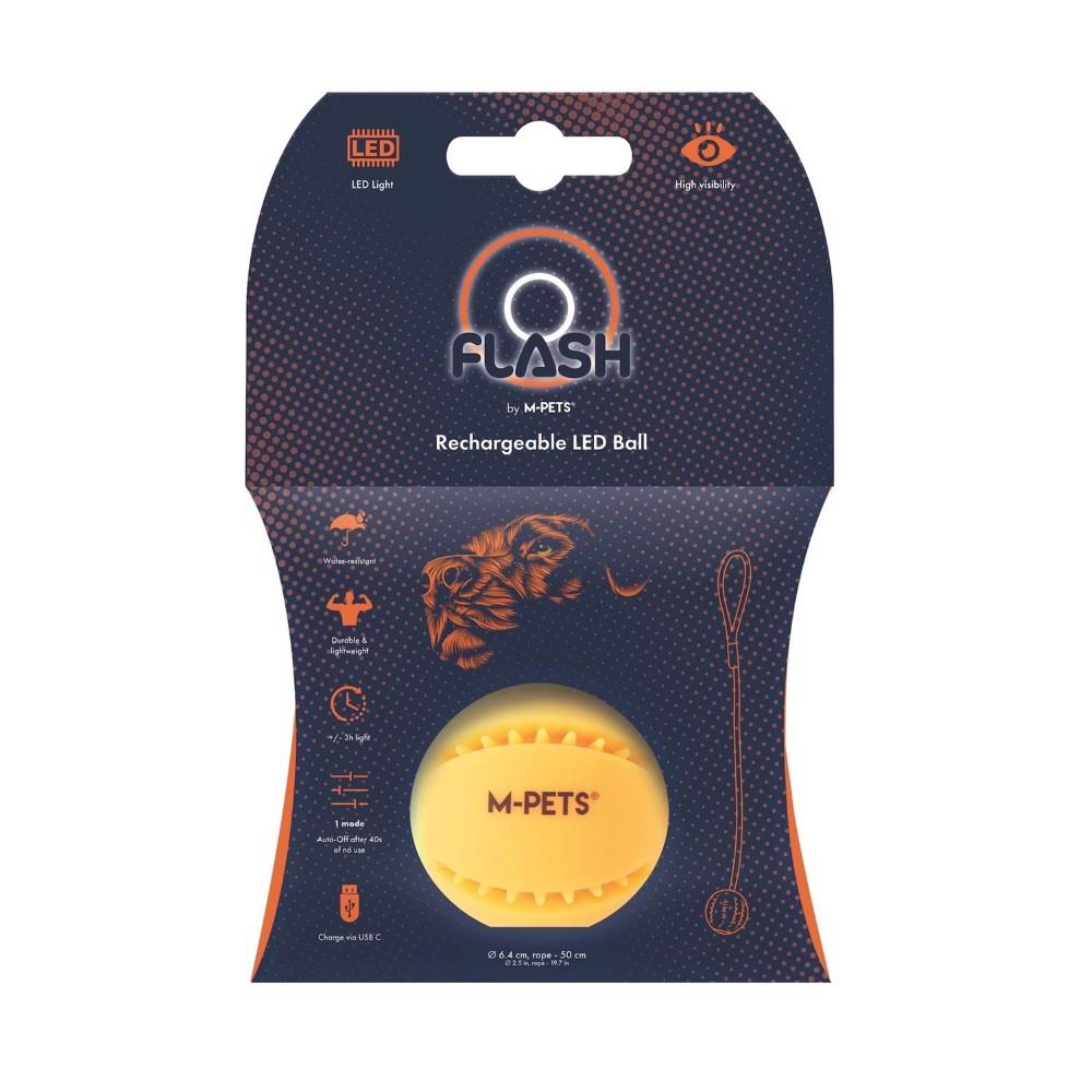 M-Pets Flash Led Top Köpek Oyuncağı 6.4x50 cm Turuncu