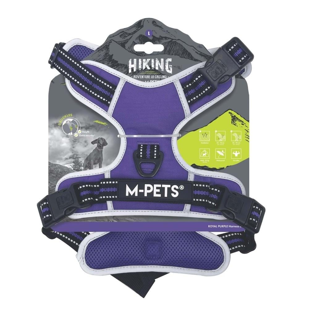 M-Pets Hiking Reflektörlü Köpek Göğüs Tasması 45–95 cm Mor L