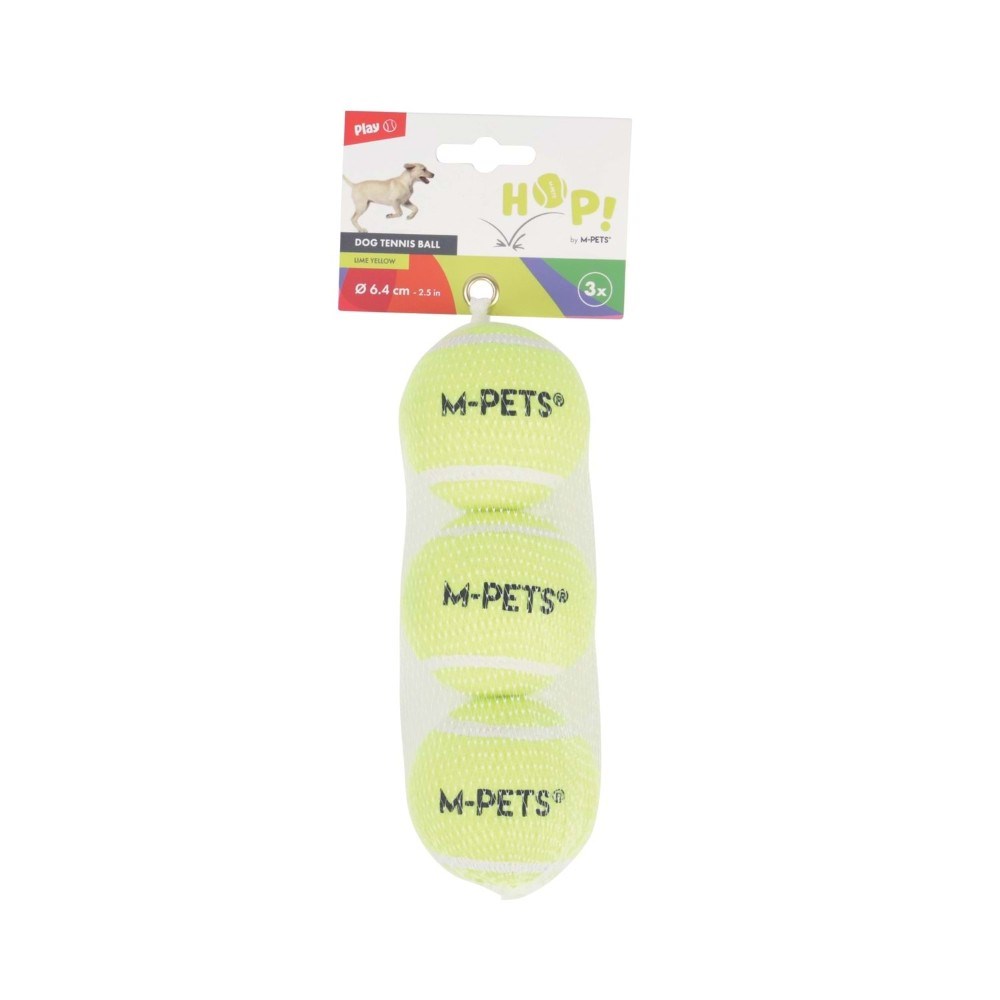 M-Pets Hop Tenis Topu Sarı 6.4 cm 3lü Set
