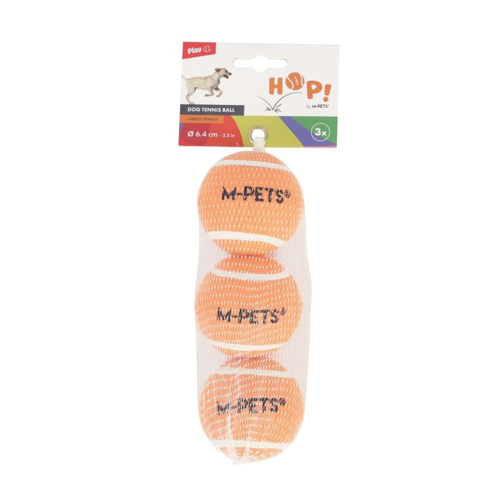 M-Pets Hop Tenis Topu Turuncu 6.4 cm 3lü Set