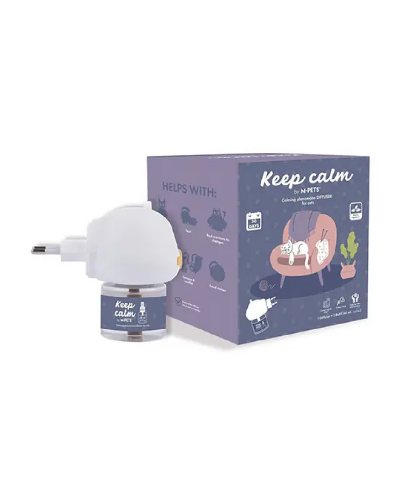 M-Pets Keep Calm Kedi Sakinleştirici Diffuser Set 48 ml