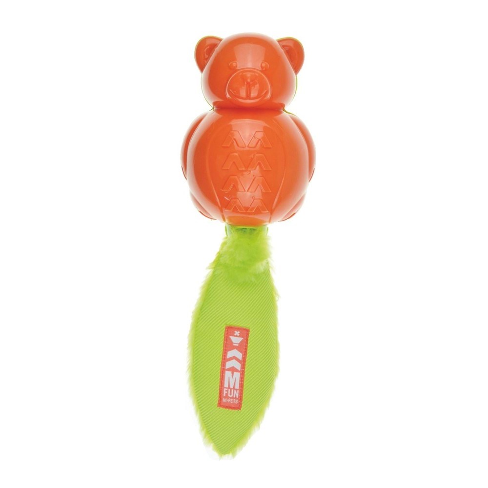 M-Pets On/Off Teddy Kauçuk Turuncu Yeşil Köpek Oyuncağı