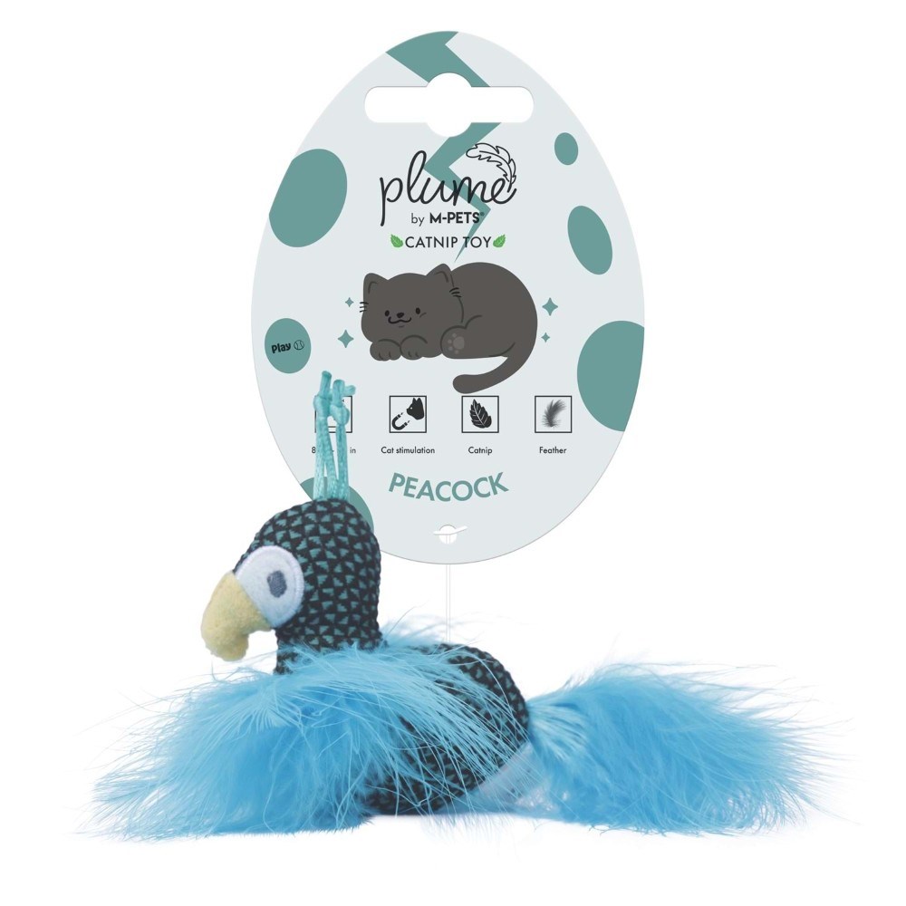 M-Pets Plume Kedi Otlu Kedi Oyuncağı 7x9x3cm Mavi
