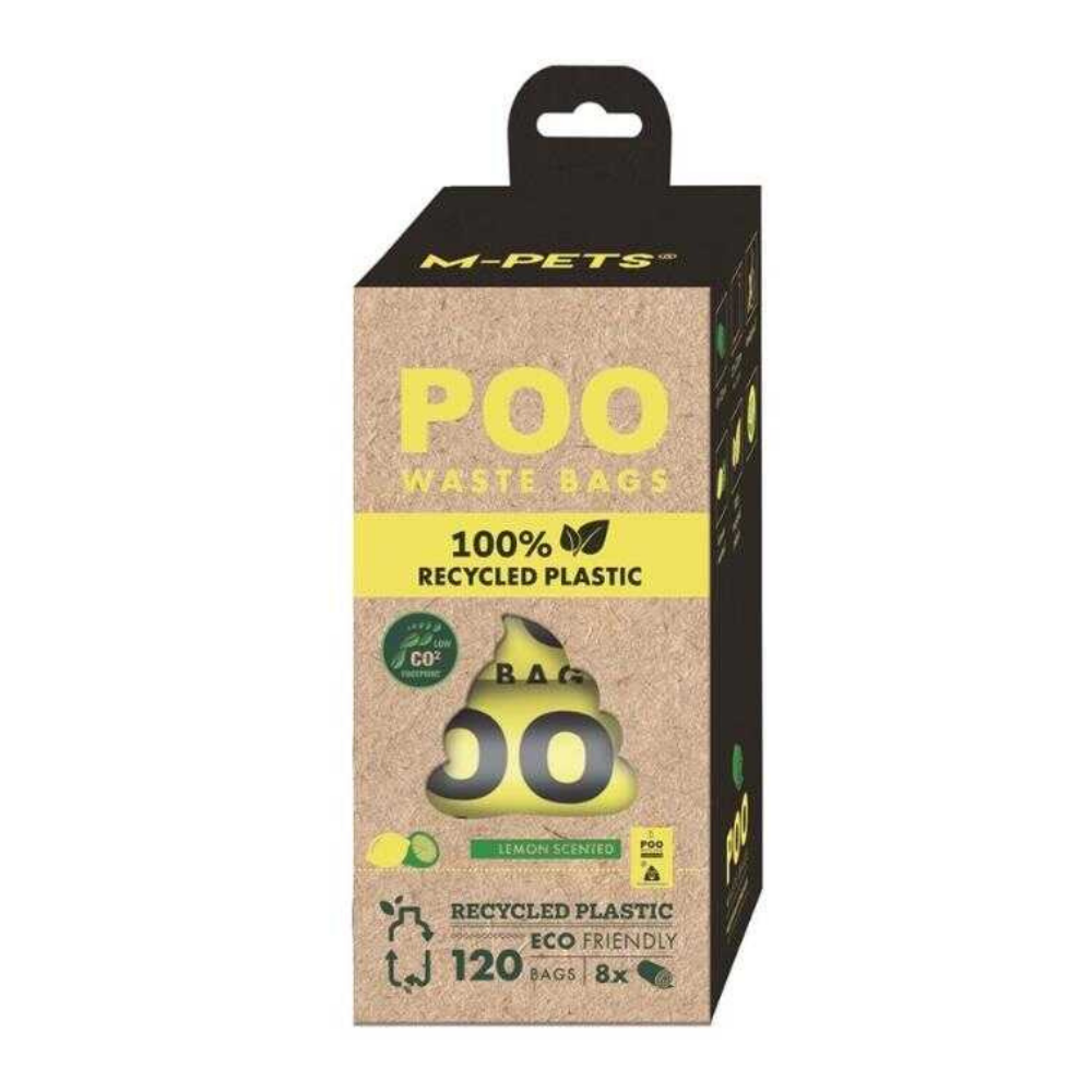 M-Pets Poo 100% Recycled Köpek Dışkı Poşeti Limon Kokulu 8X15 Yaprak
