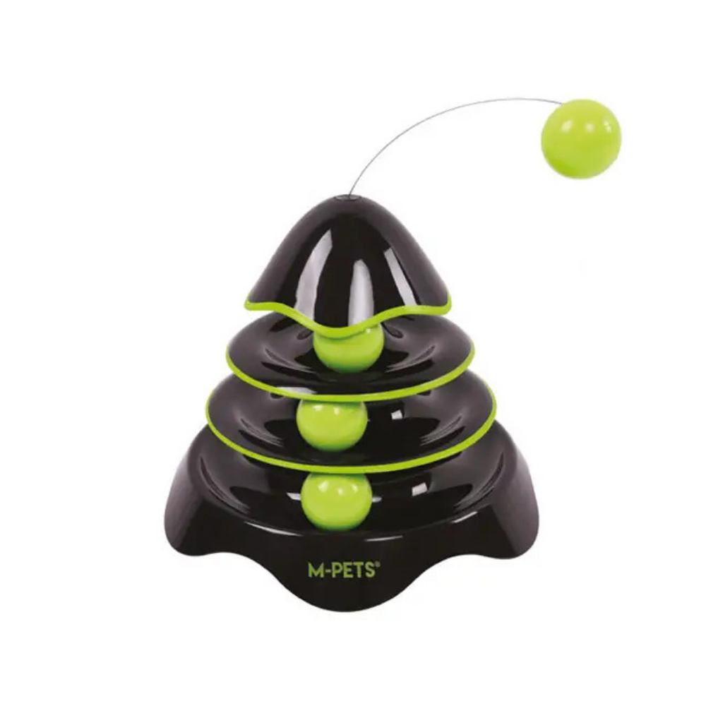 M-Pets Rocket Play Tower Toplu Kule Kedi Oyuncağı Siyah-Yeşil