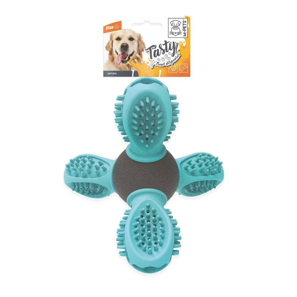 M-Pets Saturn Kauçuk Ödül Hazneli Köpek Oyuncağı 14x13x12 cm Mavi